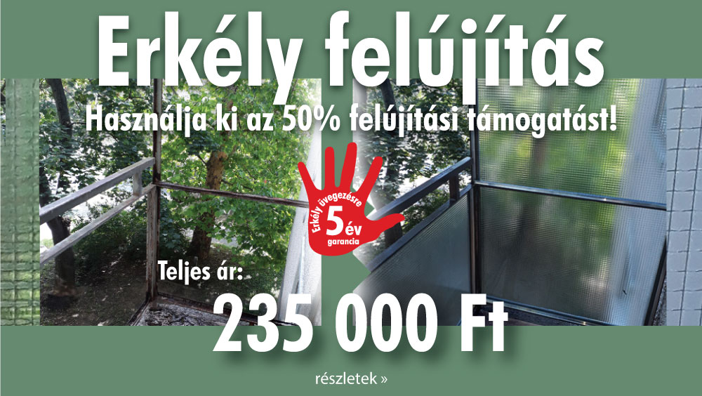 Erkely uvegezes